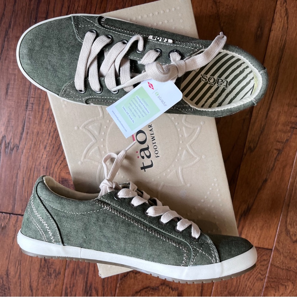 Taos STAR Olive Wash Canvas Sneakers